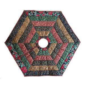 Traditional Christmastime Christmas Tree Skirt quilted holiday home decor