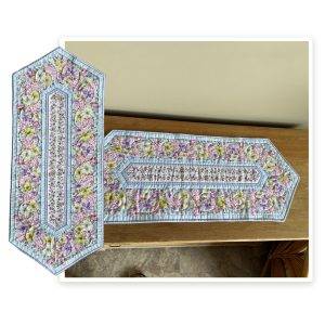 table runner featuring cotton fabrics with flowers