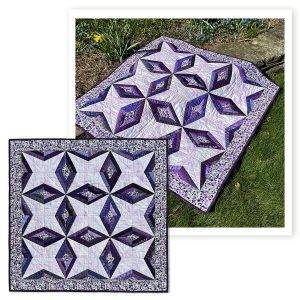 multi-view of our wall art / table centerpiece called purple diamonds