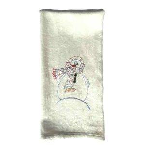 Snowman embroidered towel