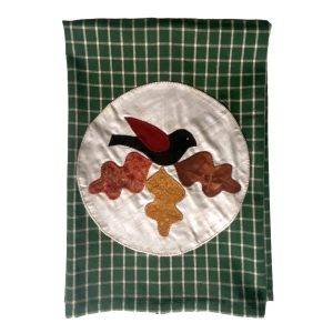 Our "Birds and Leaves of Autumn" Green Towel