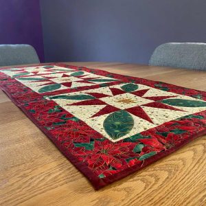 poinsettia and cardinal table runner